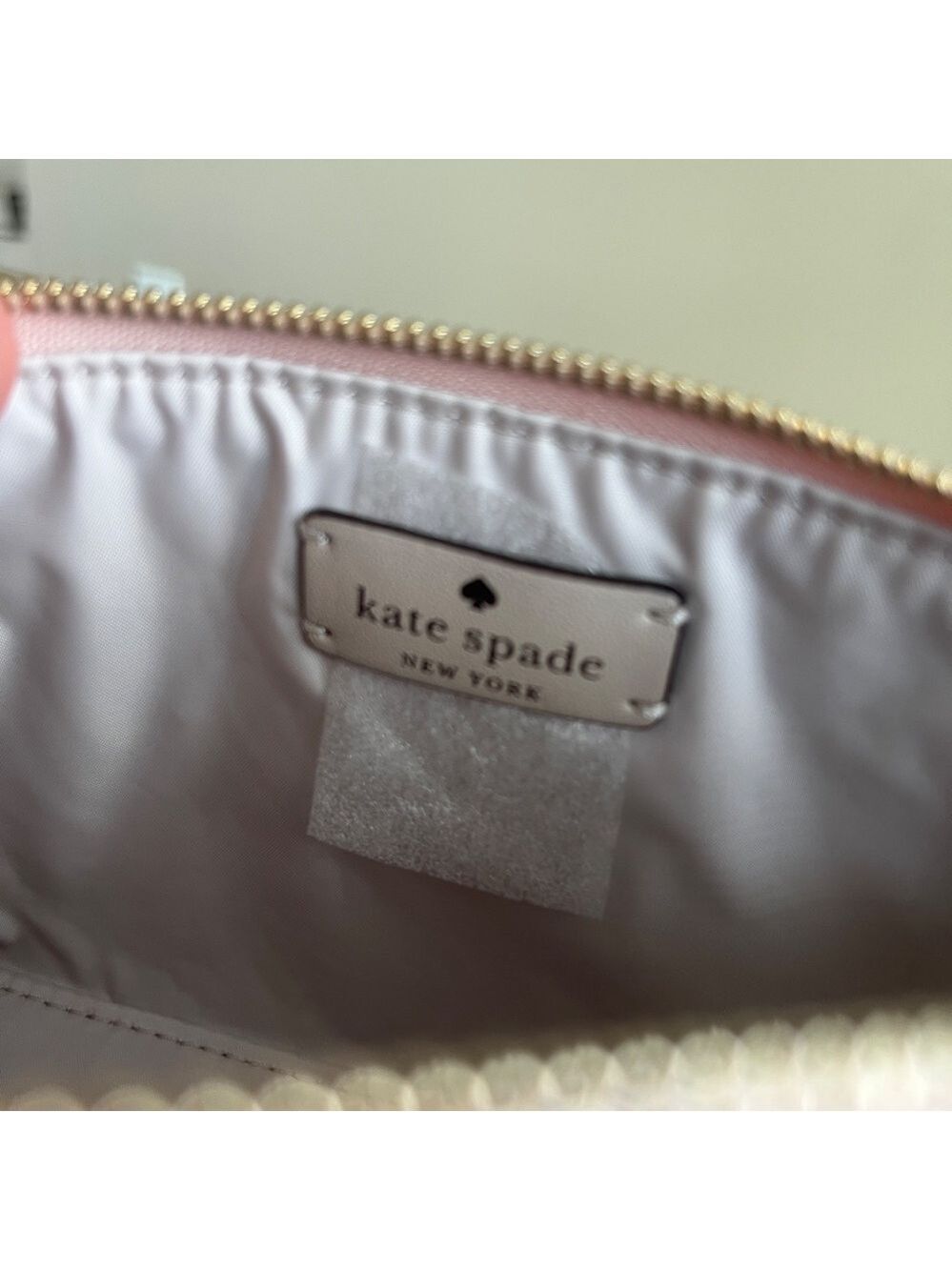 kate spade Rose Gold Tinsel Glitter Small Cosmetics Bag NWT - Picture 4 of 8